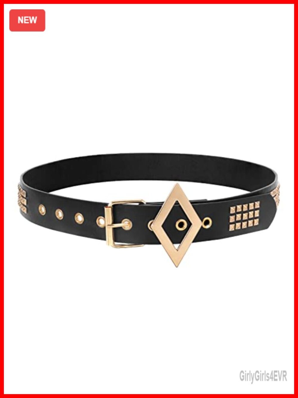 Studded Faux Leather Belt Punk Rivet Gothic Accessory for Jeans Pants